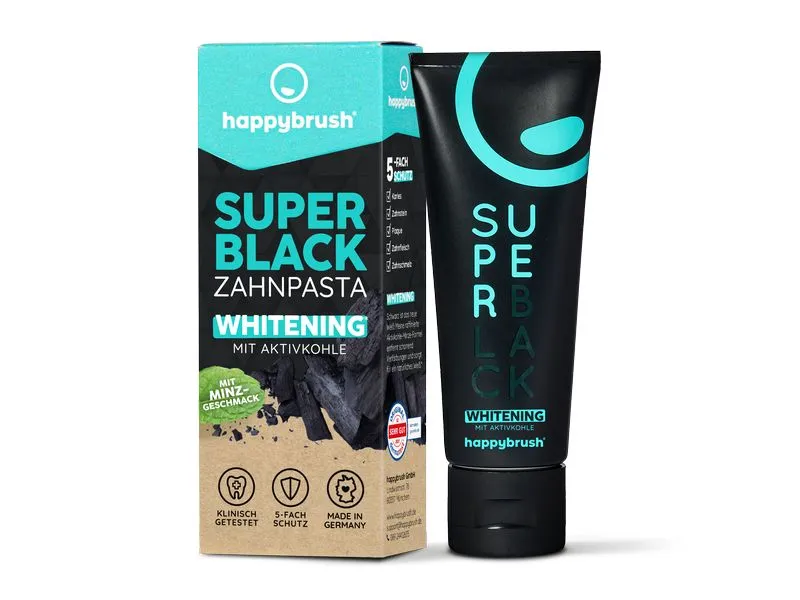 happybrush Zahnpasta SuperBlack, 75 ml