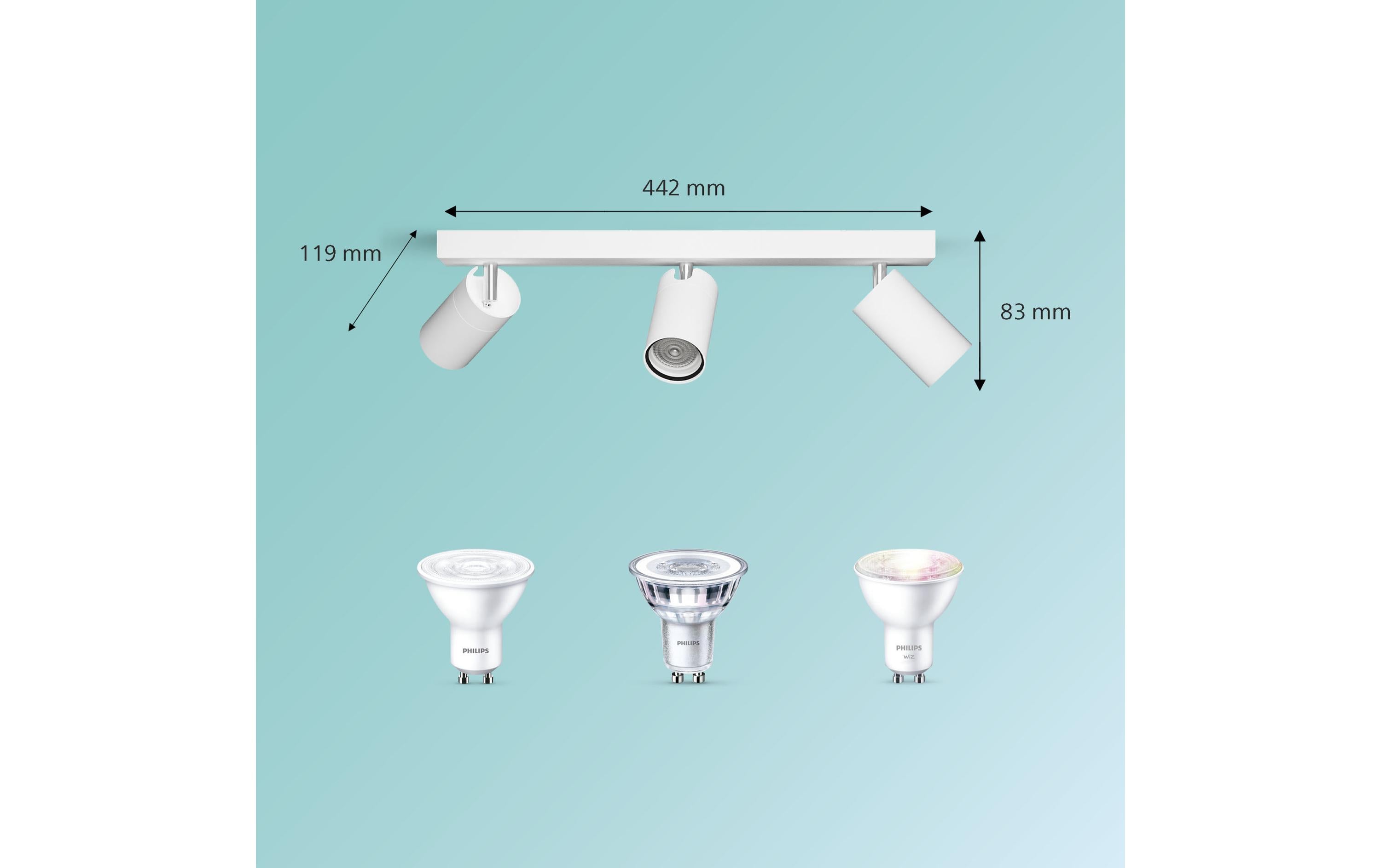 Philips Aufbauspot Idris GU10, IP44 Weiss, ohne Leuchtmittel