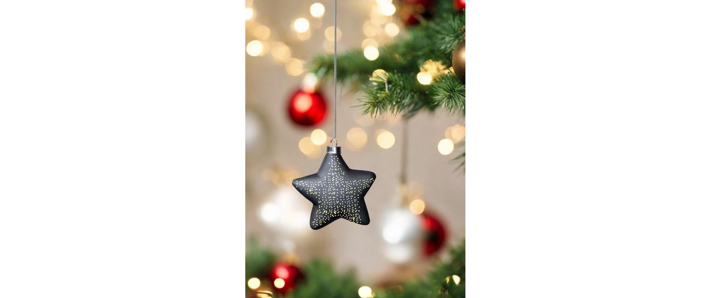 Dameco LED Hänger Stern Glas, 4.8 cm x 12 cm x 12 cm