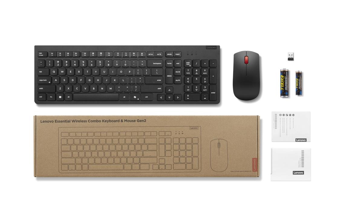Lenovo Tastatur-Maus-Set Essential Wireless Combo AI