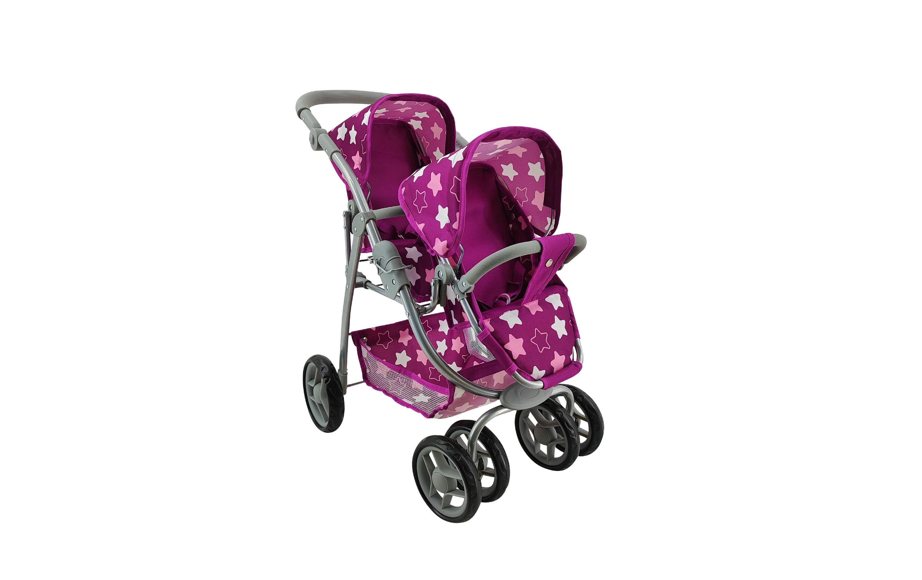 Knorrtoys Zwillingspuppenwagen Milo Star Dark Pink Knorrtoys Zwillingspuppenwagen Milo Star Dark Pink