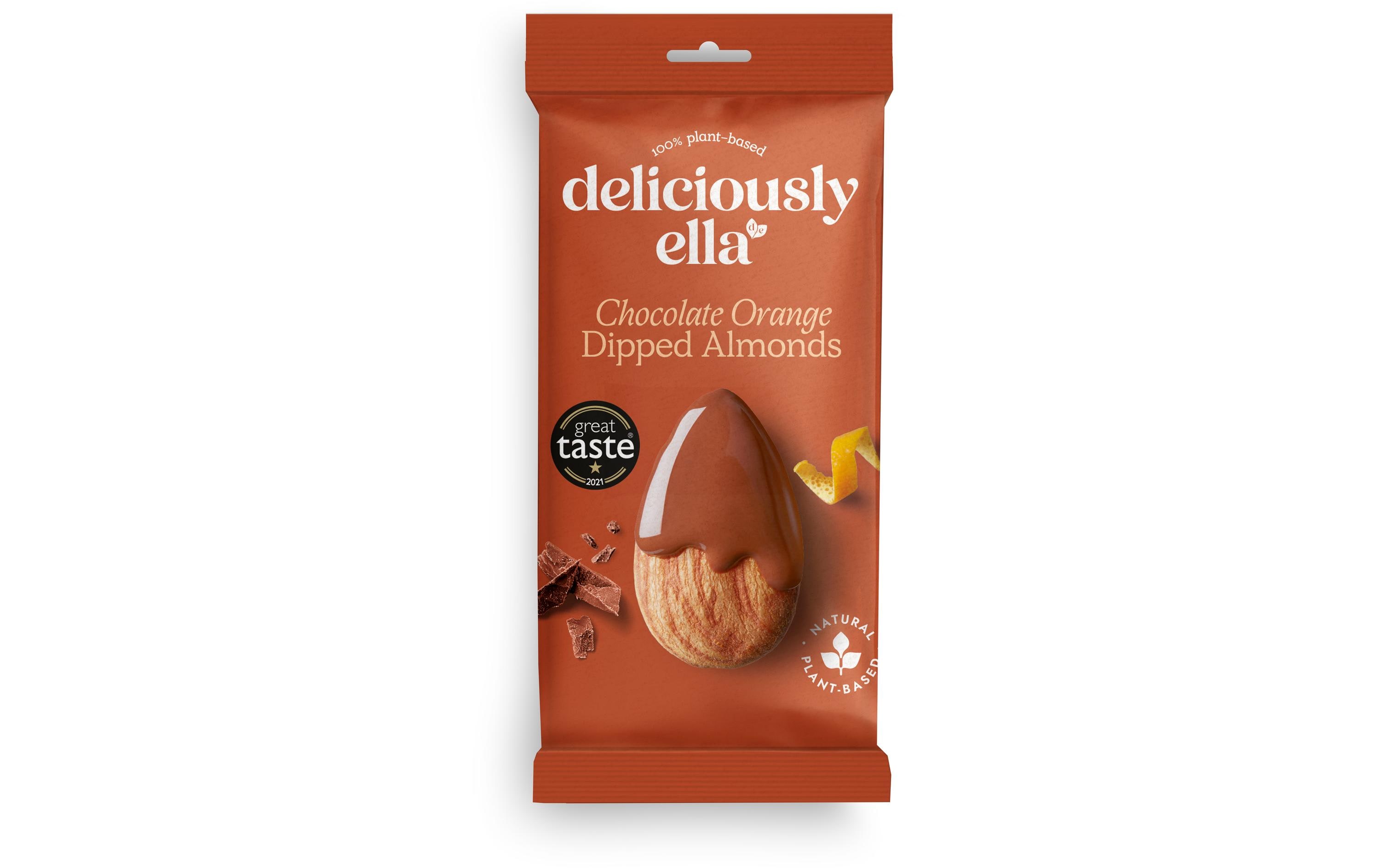 Deliciously Ella Chocolate Dipped Almonds orange 81 g
