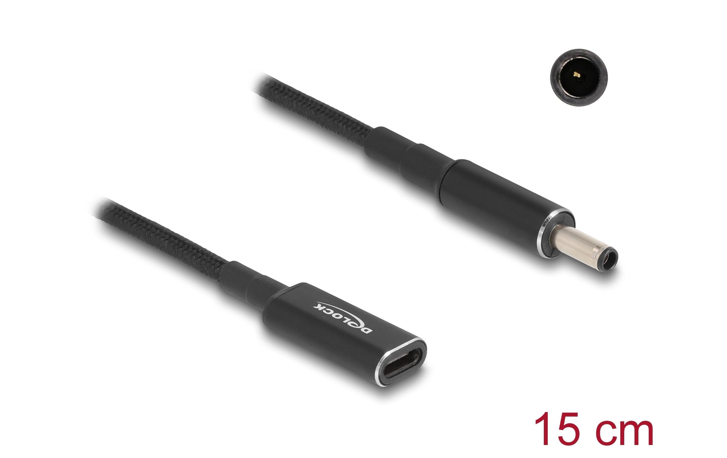 Delock Ladekabel USB-C zu Dell 4.5 x 3 mm 15 cm Delock Ladekabel USB-C zu Dell 4.5 x 3 mm 15 cm