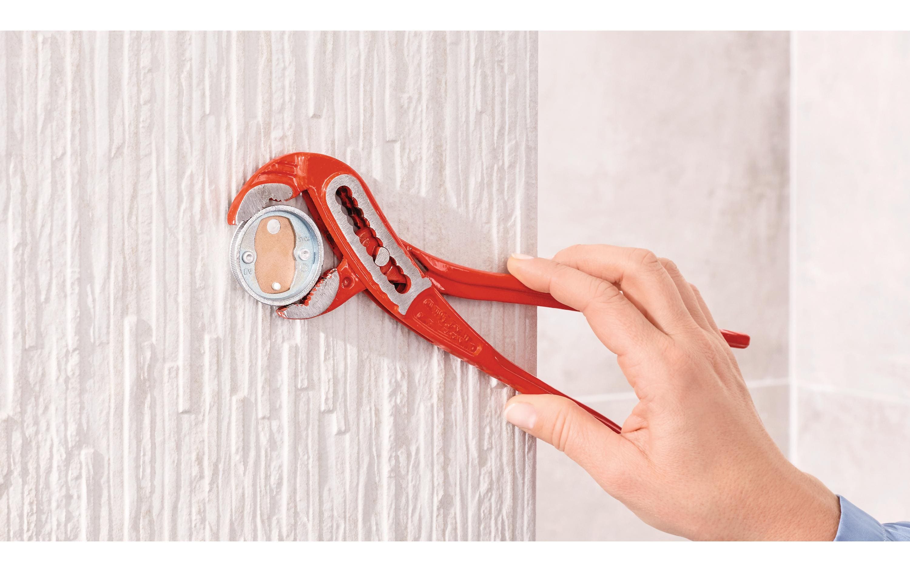 tesa Exxclusiv Eck-Duschkorb ohne Bohren, silber