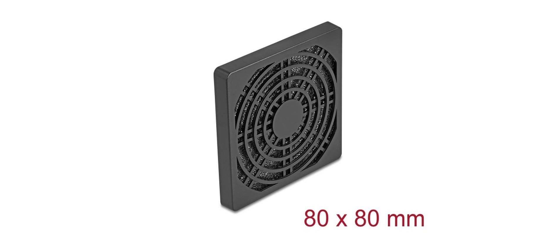 Delock Lüftergitter mit Staubfilter 80 x 80 mm