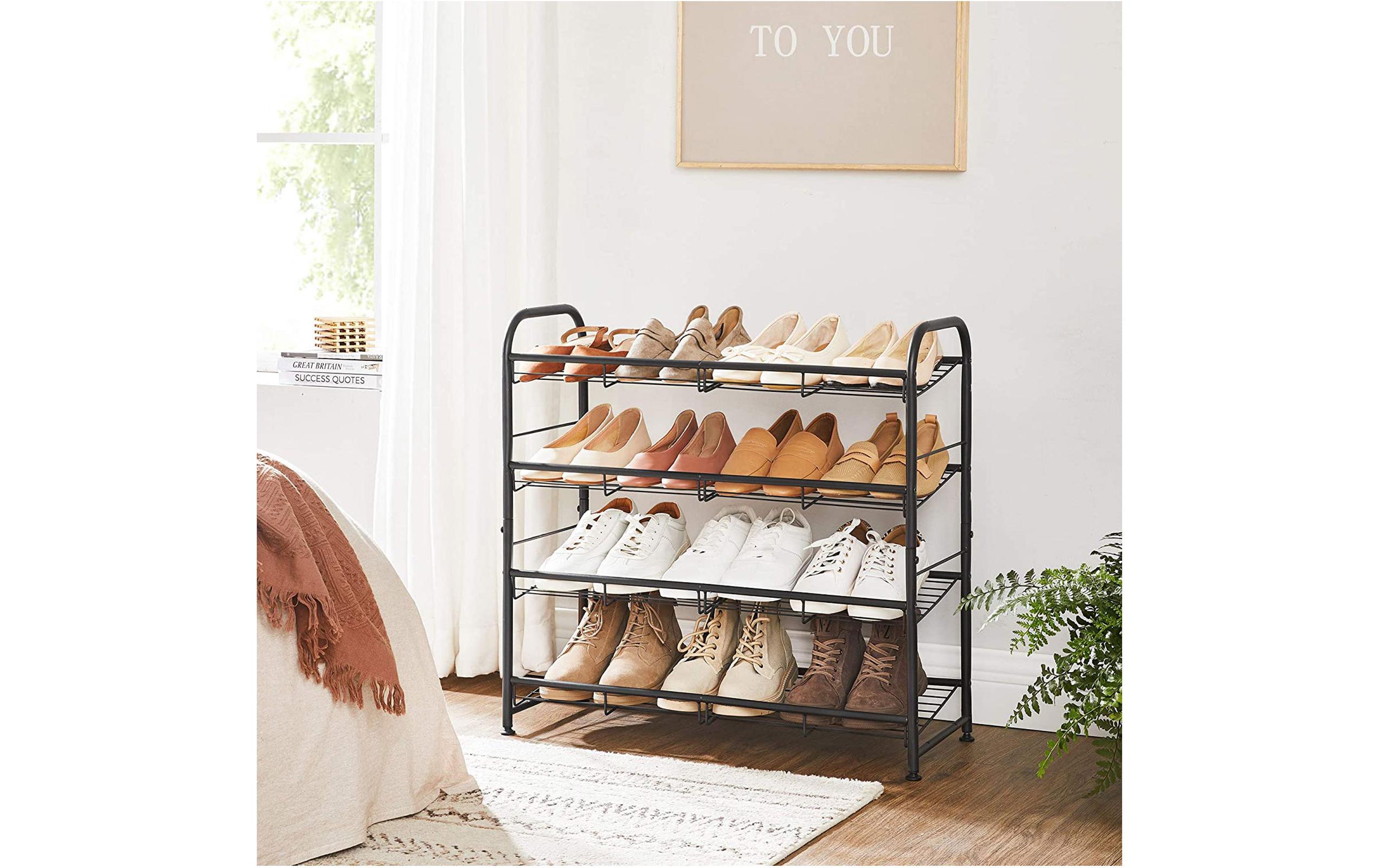 Songmics Schuhregal 68.5 x 65 cm, Schwarz