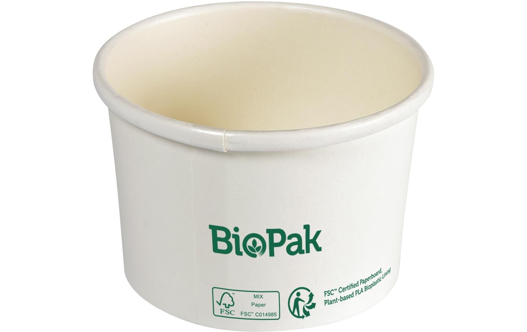 BioPak Salat-Schale Ronda 240 ml, Weiss, 25 Stück