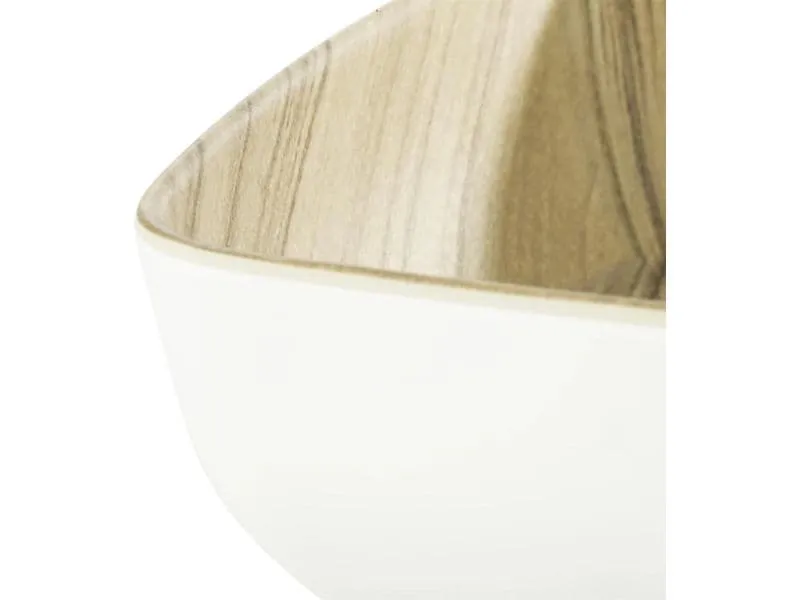 APS Schale Schale FRIDA 0.85 lt., Weiss(aussen)/Holzoptik Weiss