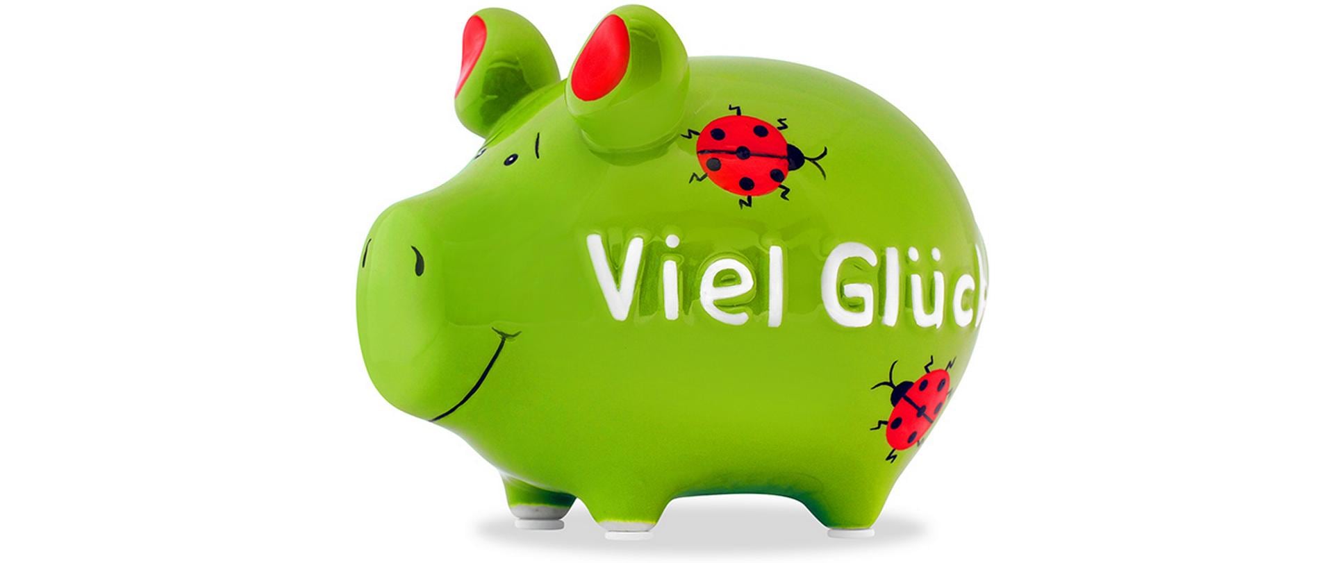 G. Wurm Spardose Viel Glück 12.5 x 9 x 9 cm G. Wurm Spardose Viel Glück 12.5 x 9 x 9 cm