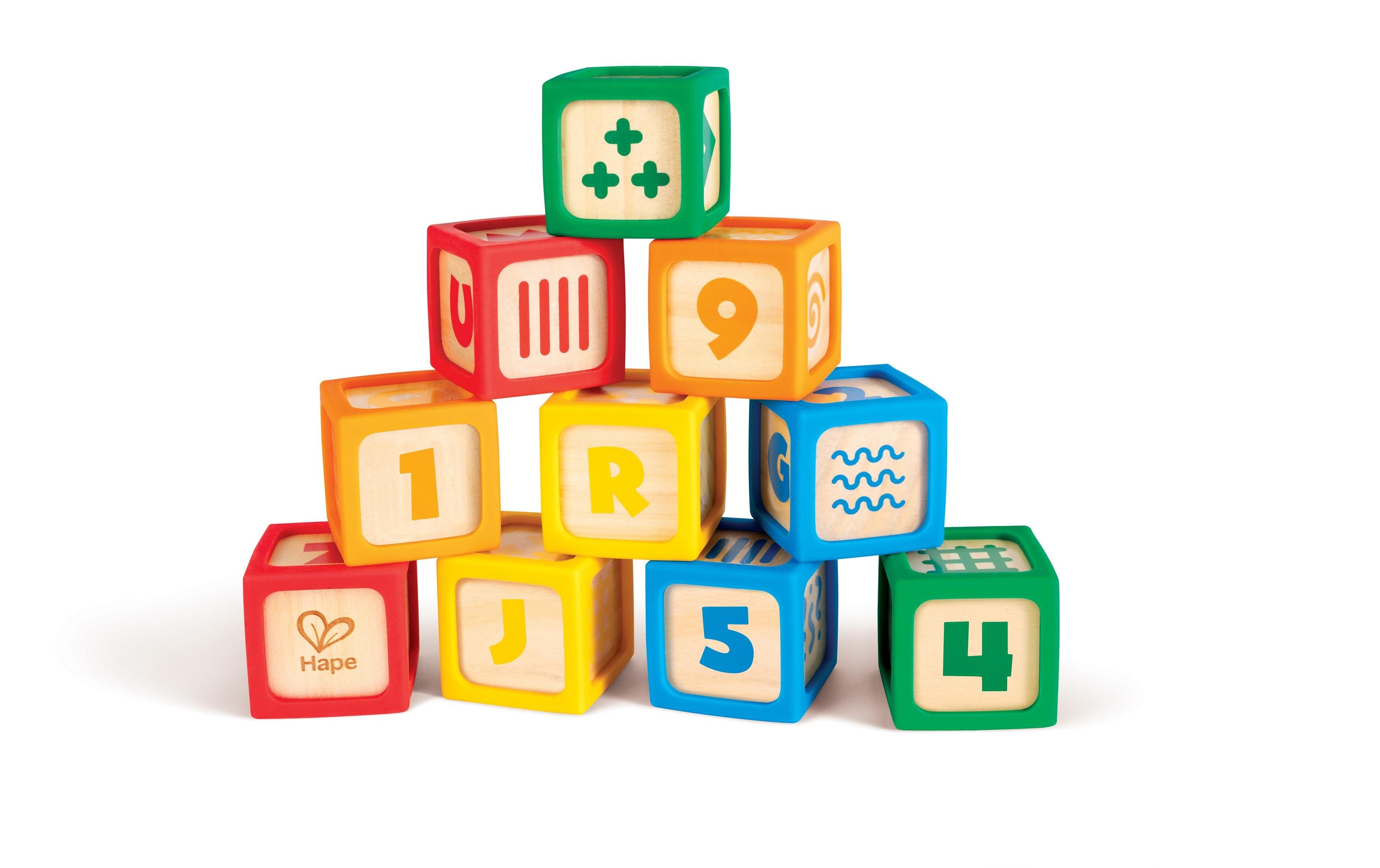 Hape Stapelklötzchen aus Silikon und Holz 10 Stück