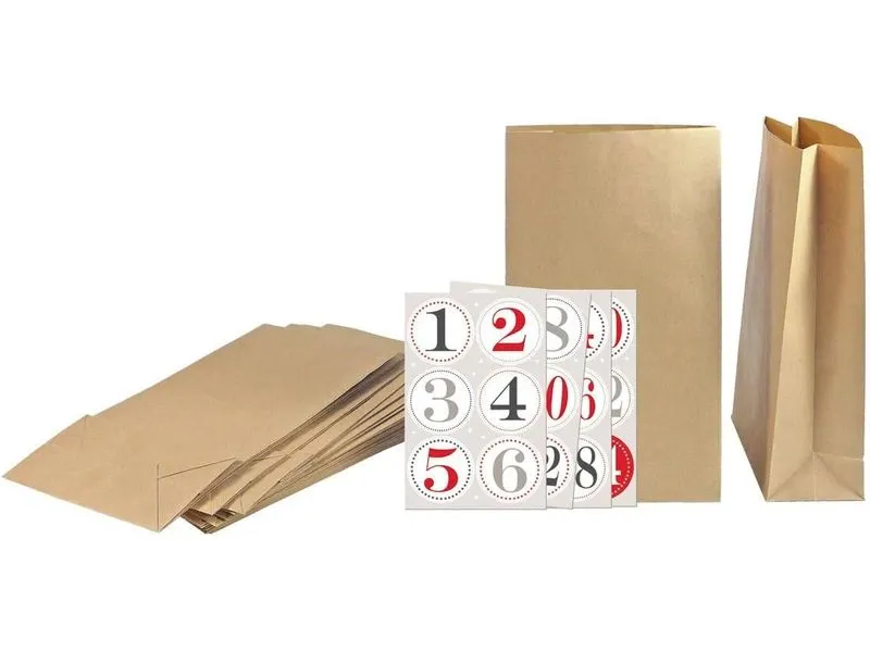 Braun + Company Adventskalender Set Nature, 24 Tüten, 50-teilig