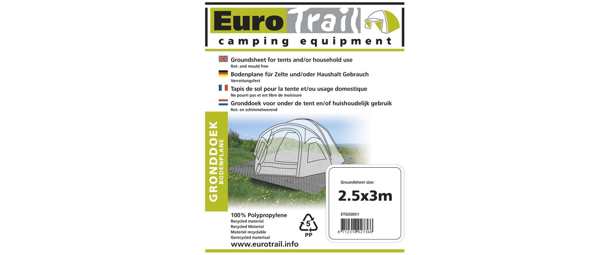 Eurotrail Zeltunterlage Bodenplane 250 cm x 600 cm