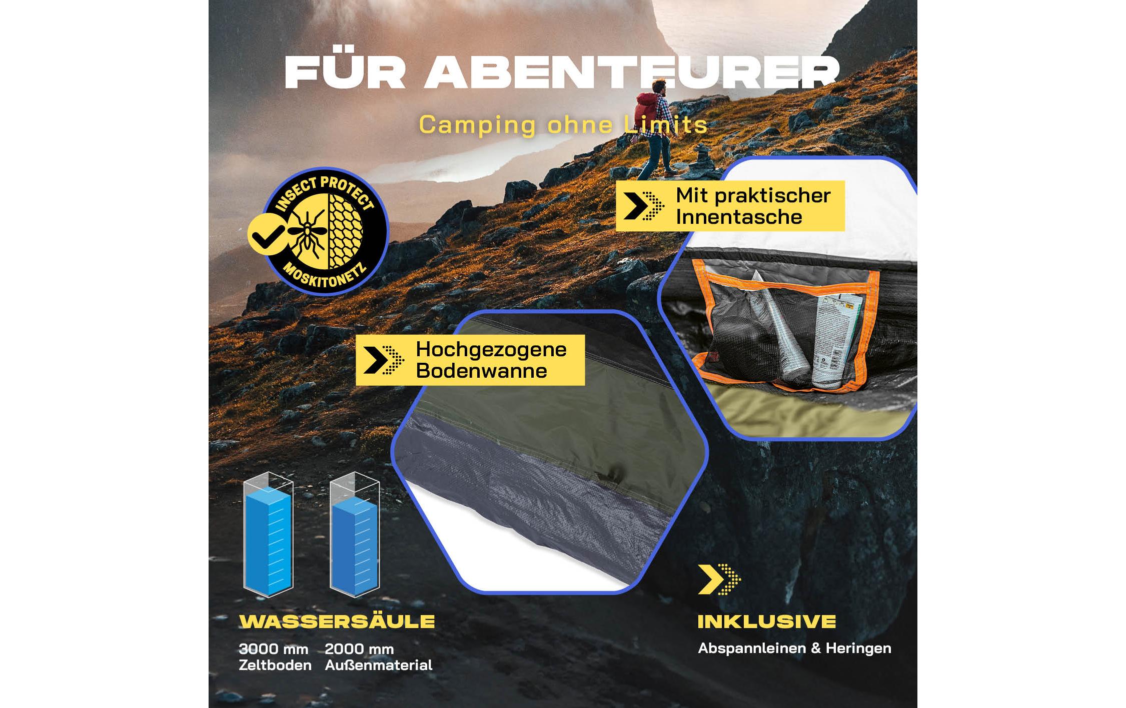 Where tomorrow Pop-Up-Zelt Drei Personen - Grün