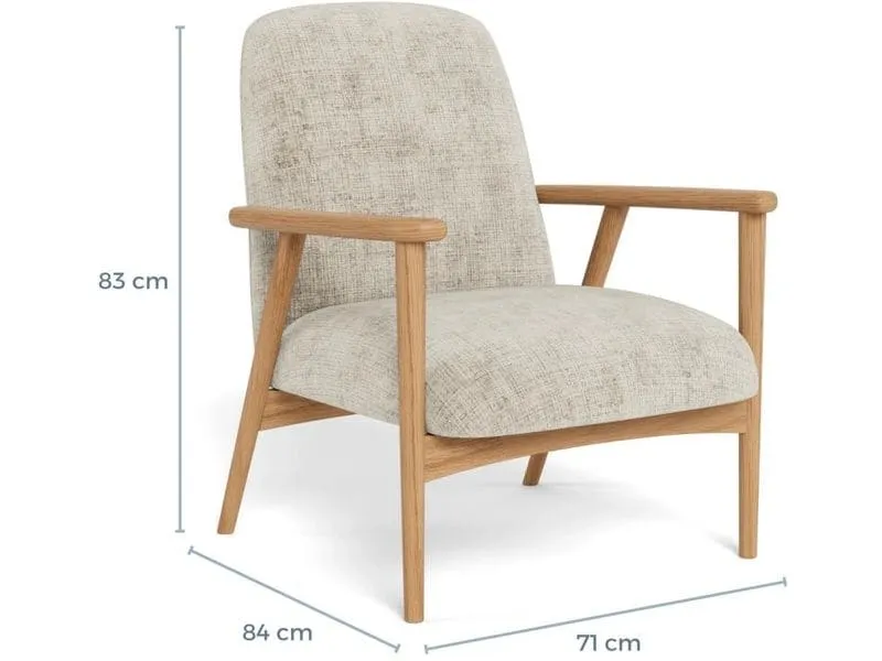 AC Design Sessel Auckland Beige, 71 x 84 x 83 cm