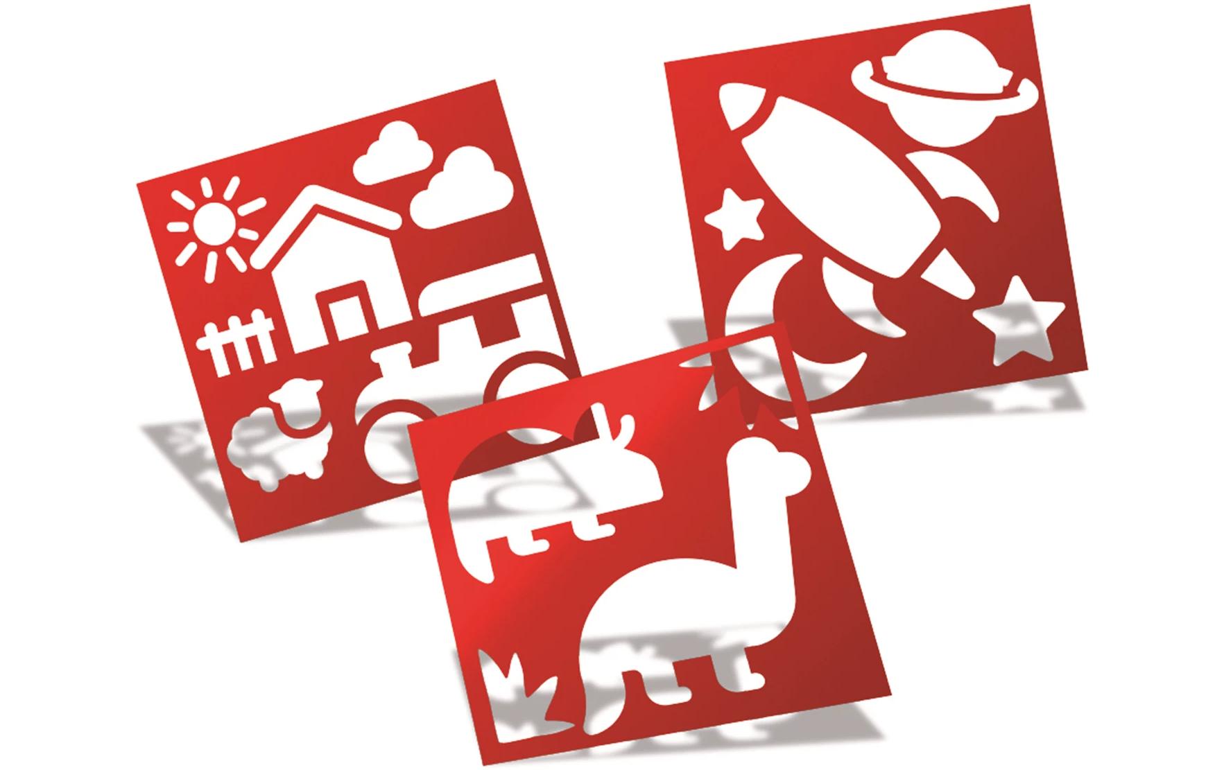 Pustefix Abenteuerschablone mit 18 Strassenkreiden Pustefix Abenteuerschablone mit 18 Strassenkreiden