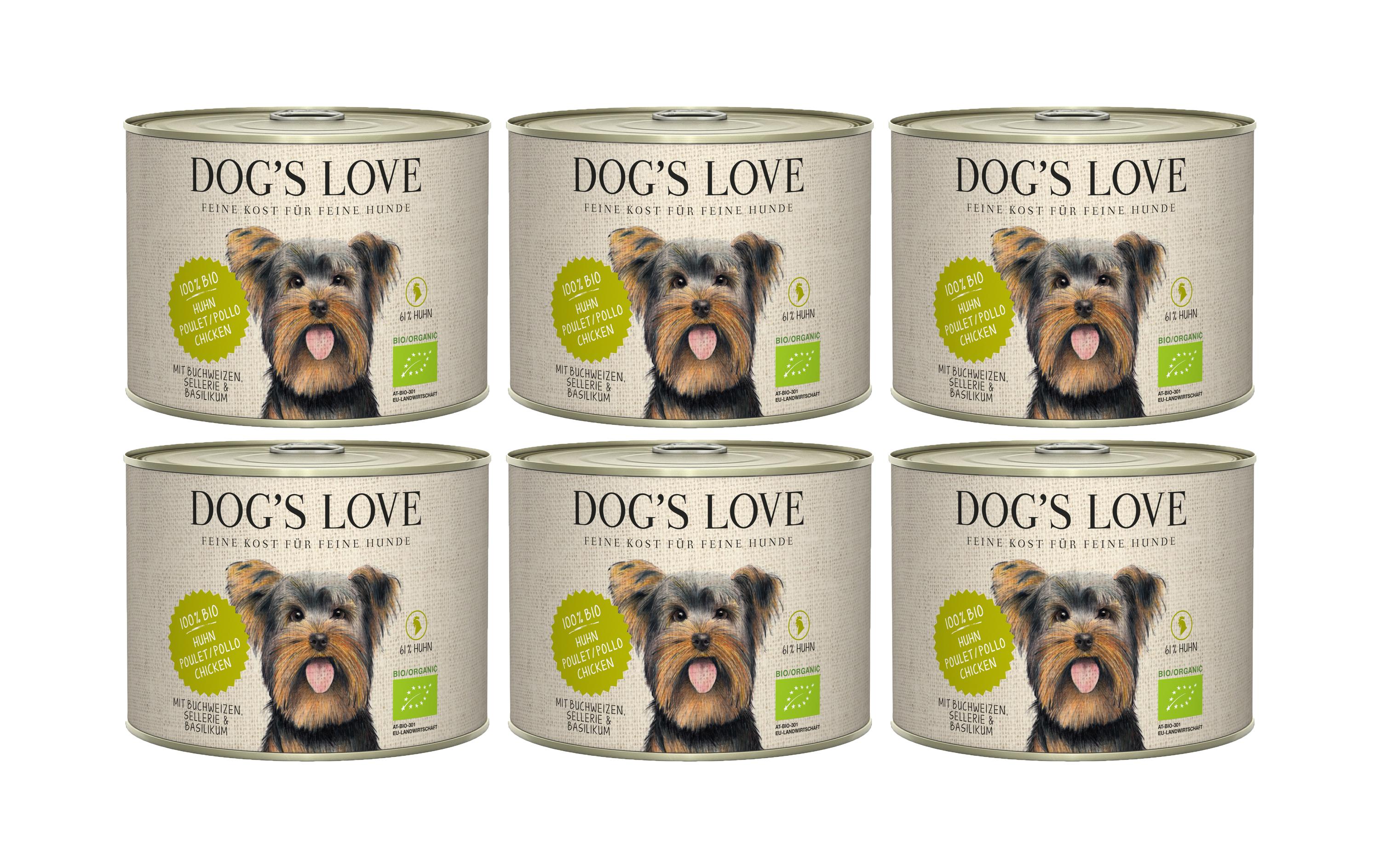 Dog's Love Nassfutter BIO Adult Huhn, 6 x 200 g Dog's Love Nassfutter BIO Adult Huhn, 6 x 200 g
