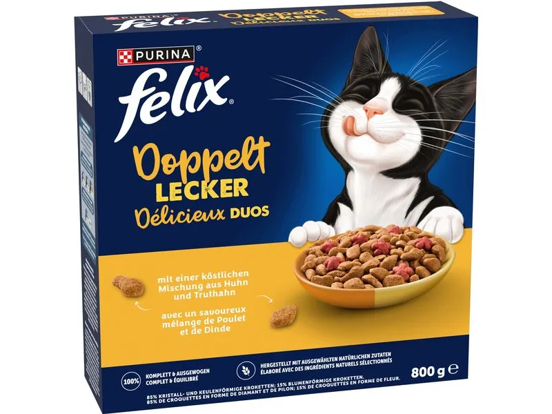 Felix Trockenfutter Doppelt Lecker Adult Geflügel 800 g Felix Trockenfutter Doppelt Lecker Adult Geflügel 800 g