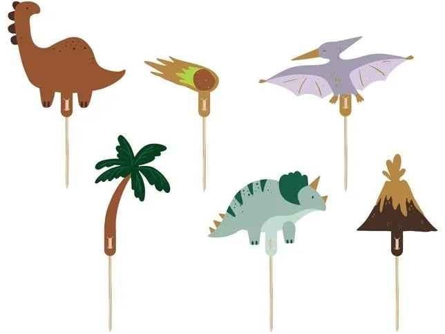 Partydeco Kuchen-Topper Dinosaurier mix, 8-12 cm, 6 Stück Partydeco Kuchen-Topper Dinosaurier mix, 8-12 cm, 6 Stück