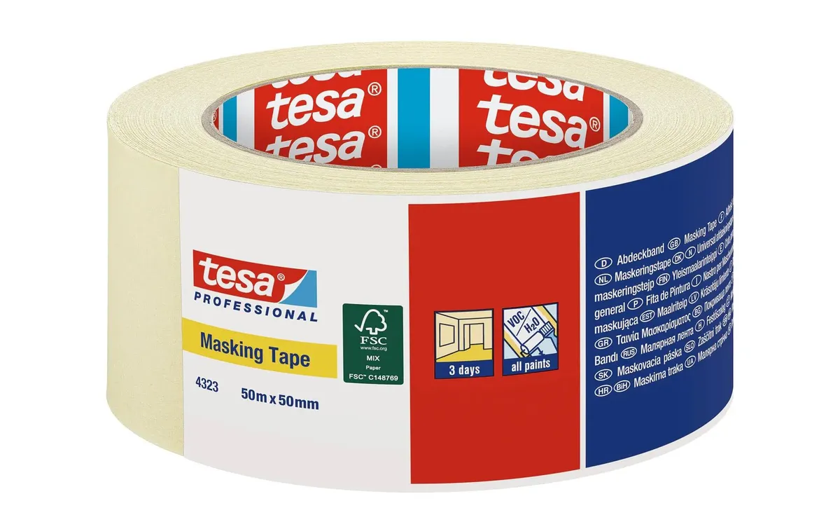 tesa Krappband Basic 50 m x 50 mm, hellbeige tesa Krappband Basic 50 m x 50 mm, hellbeige