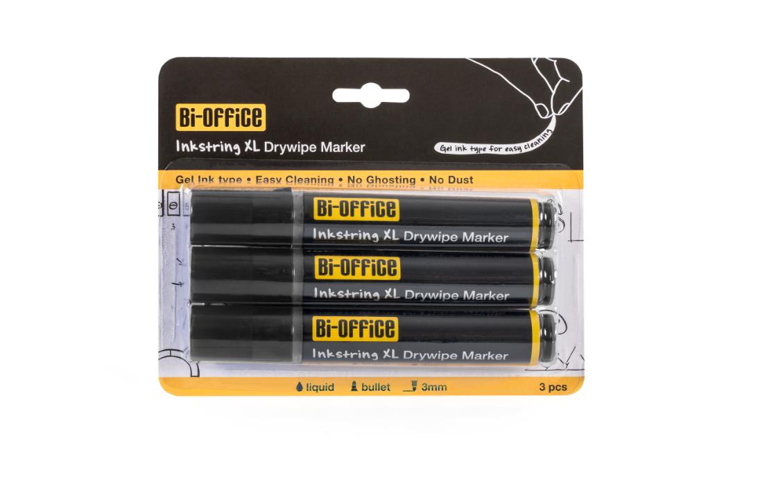 Bi-Office Whiteboard-Marker Inkstring Schwarz, 3 Stück Bi-Office Whiteboard-Marker Inkstring Schwarz, 3 Stück