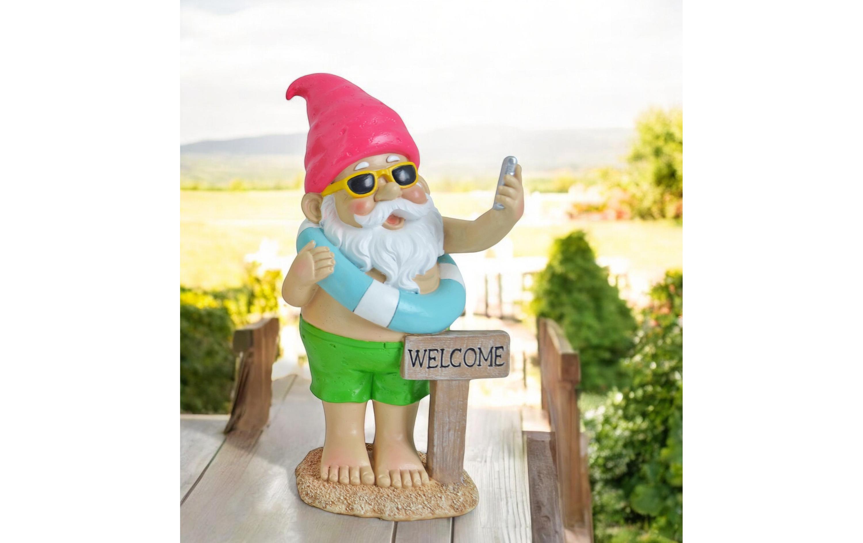 Dameco Dekofigur Gartenzwerg Beach Welcome