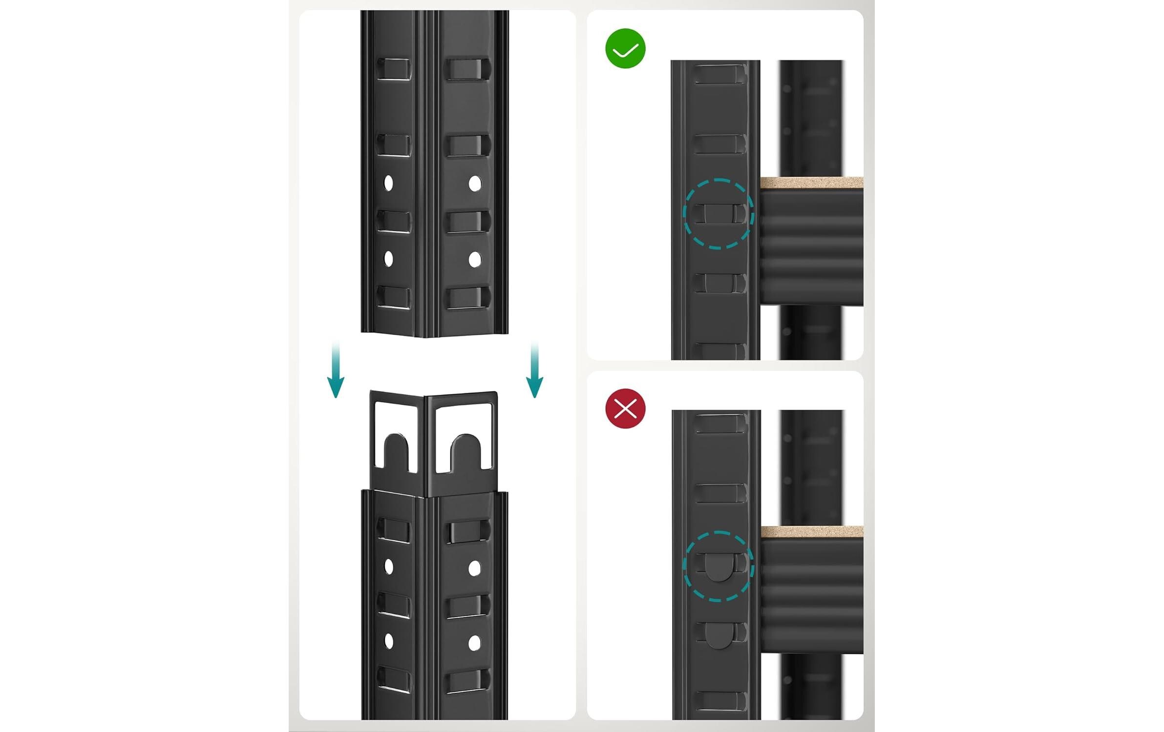 Songmics Regal 5 Ablagen Schwarz