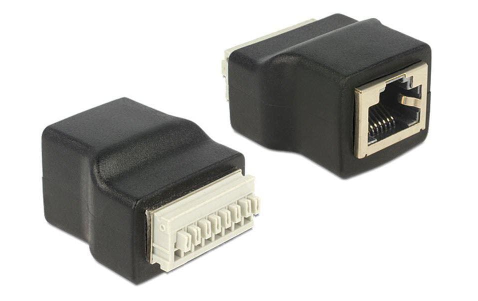 Delock Terminalblock RJ45 f 8 Pins Adapter mit Drucktasten Delock Terminalblock RJ45 f 8 Pins Adapter mit Drucktasten