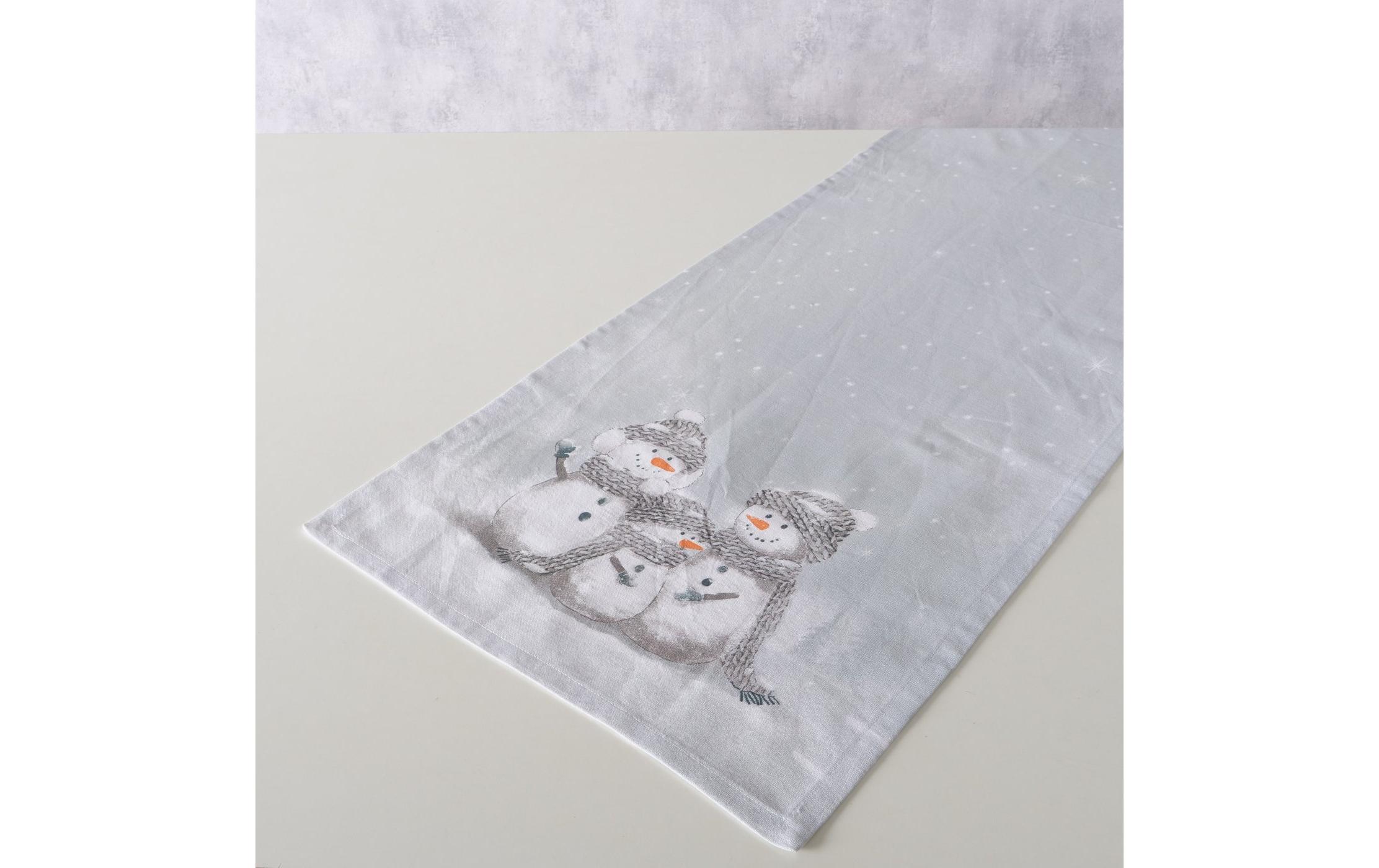 Boltze Tischläufer Frosty Textil, 140 x 40 cm