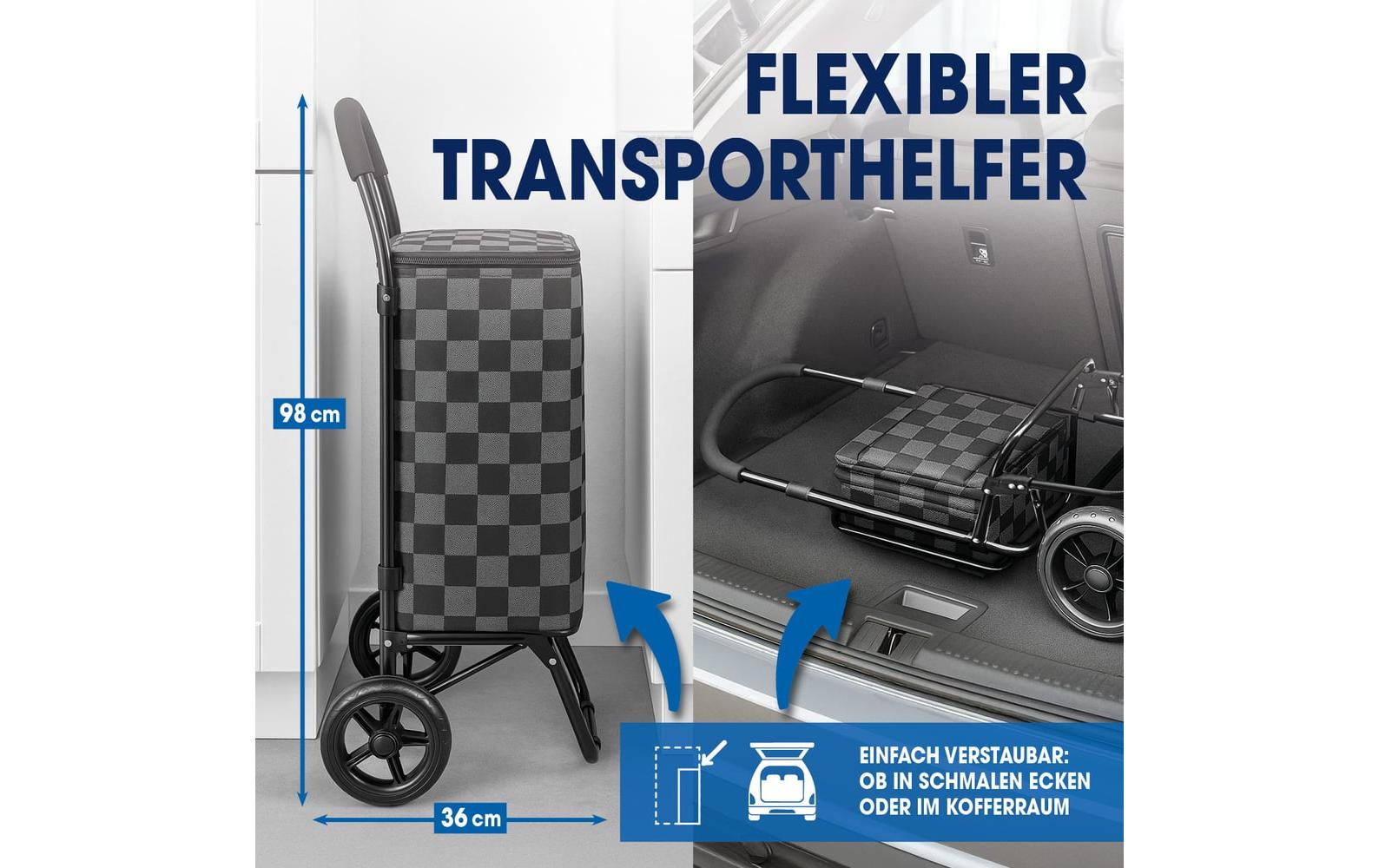 EASYmaxx Einkaufstrolley 52 l, Schwarz / Grau