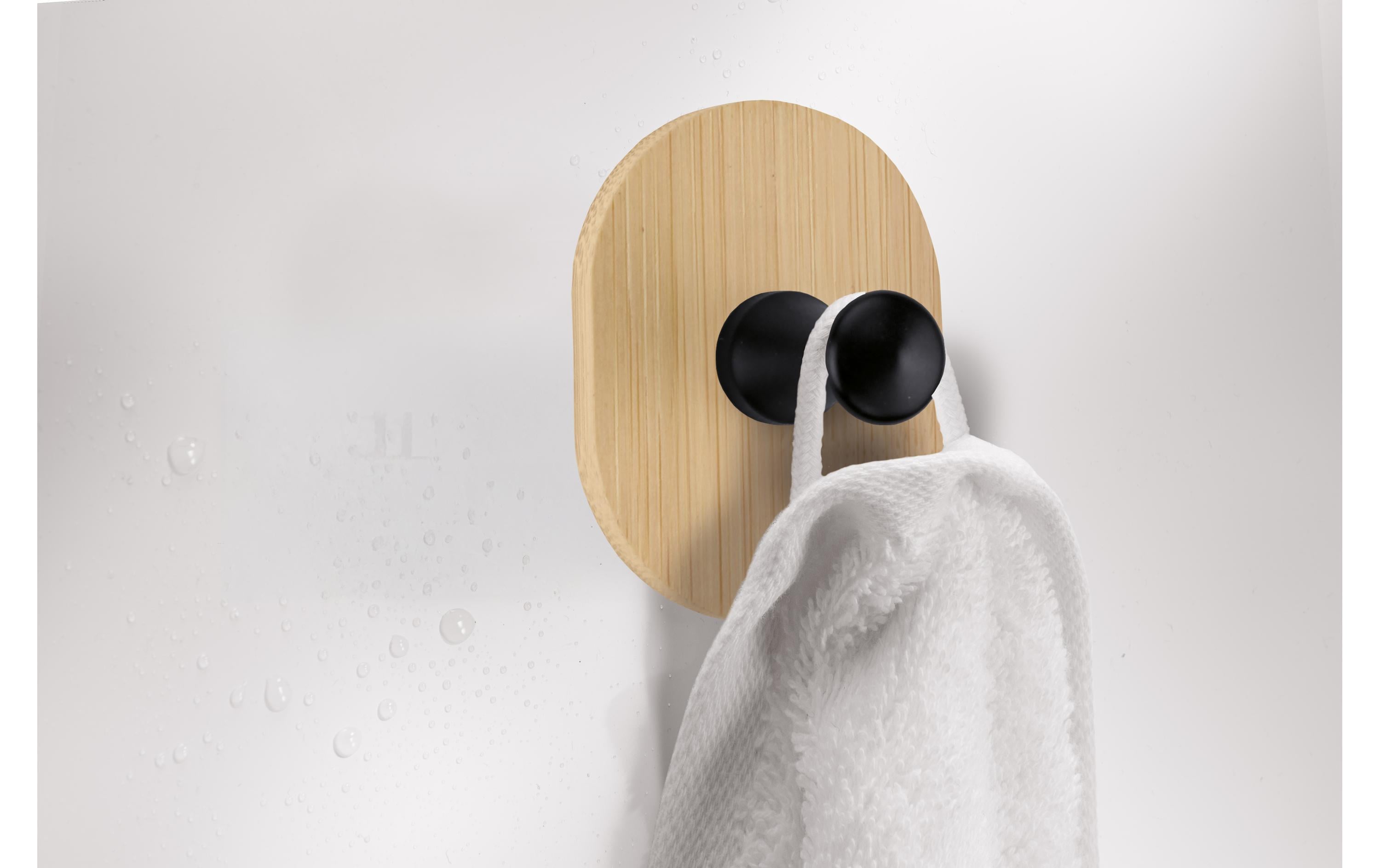 Kleine Wolke Wandgarderobe Bamboo Hook One 6 cm x 4.5 cm, Beige