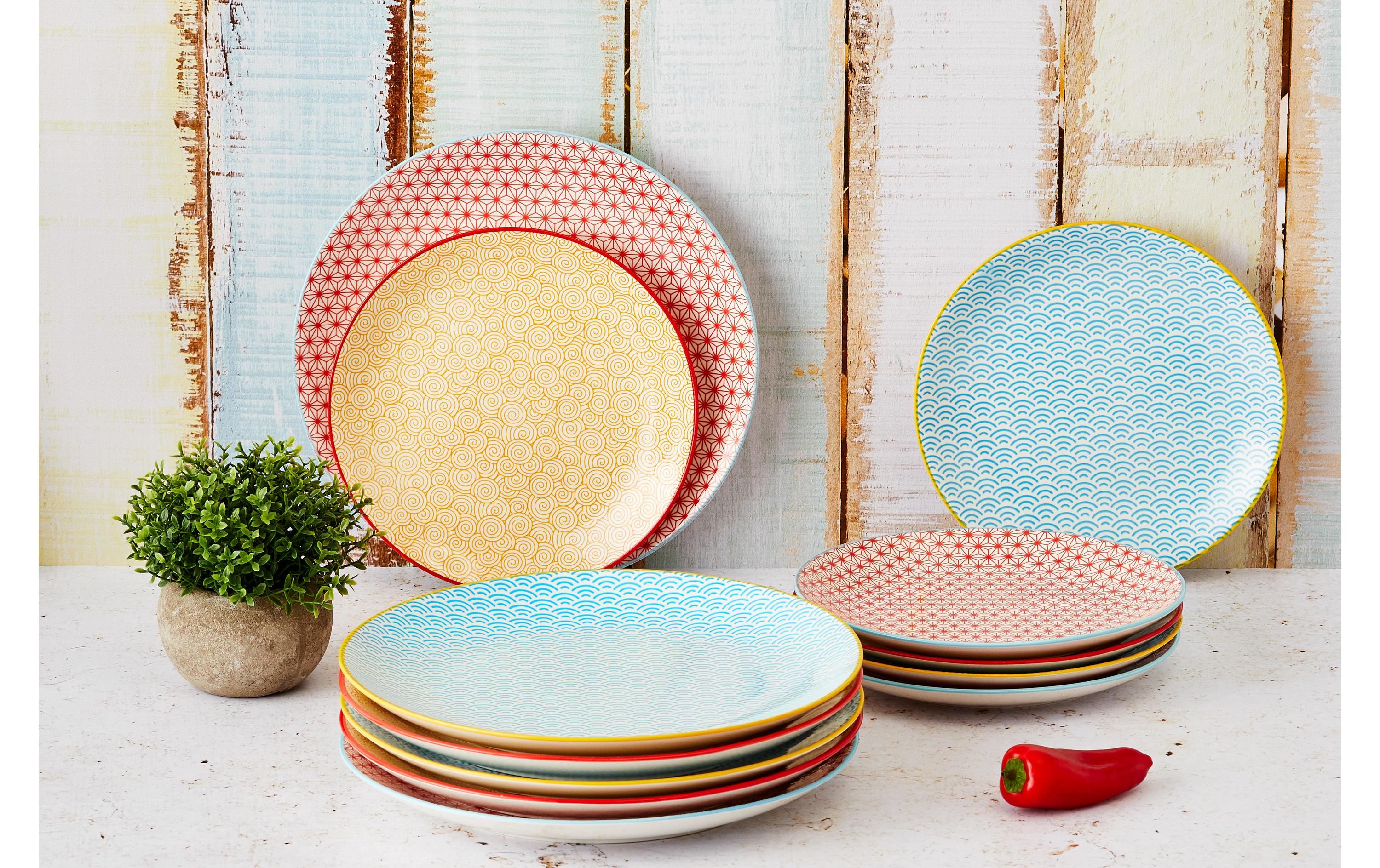 Björn Speiseteller Pattern Ø 26 cm, 6 Stück, Mehrfarbig