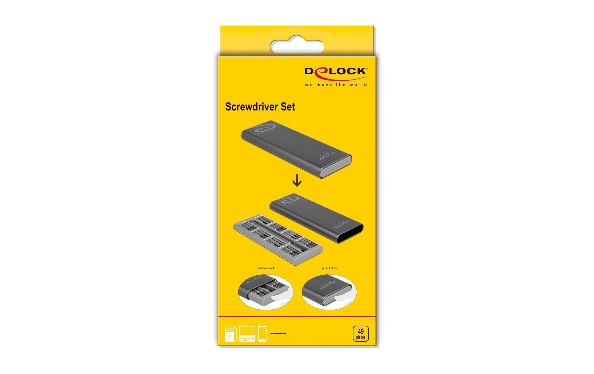 Delock Werkzeugset Präzisions Schraubendreher 49-teilig