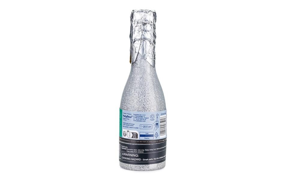 Partydeco Champagner-Konfetti-Kanone, Silber, 20.5 cm
