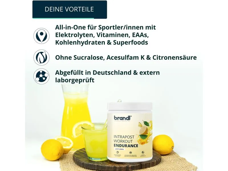 Brandl-Nutrition Ausdauer-Drink Isotonisches Getränk Zitrone, 600 g Brandl-Nutrition Ausdauer-Drink Isotonisches Getränk Zitrone, 600 g