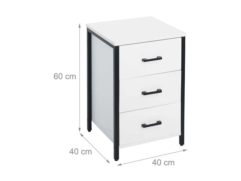relaxdays Nachttisch 40 x 60 cm, Weiss/Schwarz relaxdays Nachttisch 40 x 60 cm, Weiss/Schwarz