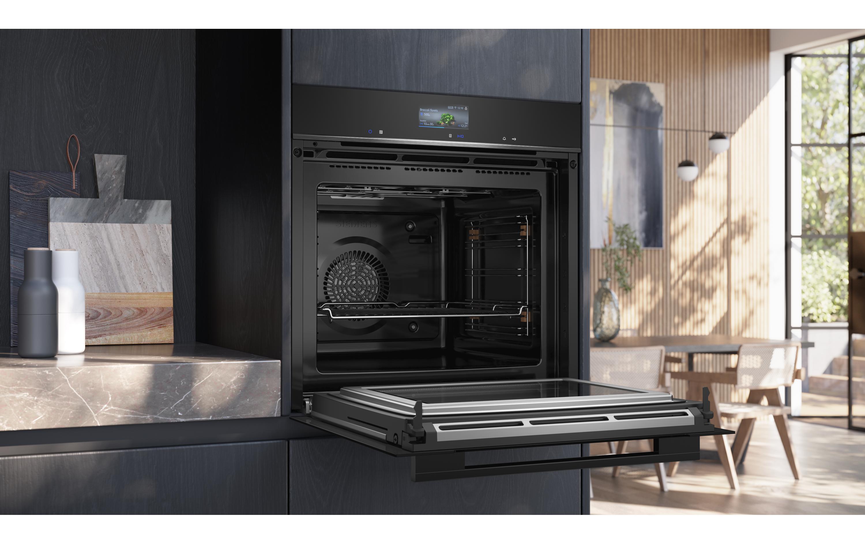 Siemens Einbaubackofen mit Mikrowelle iQ700 HM776G1B1C Schwarz Siemens Einbaubackofen mit Mikrowelle iQ700 HM776G1B1C Schwarz