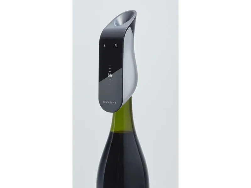 Aveine Wein-Belüfter Original 1 Stück, Schwarz/Silber Aveine Wein-Belüfter Original 1 Stück, Schwarz/Silber