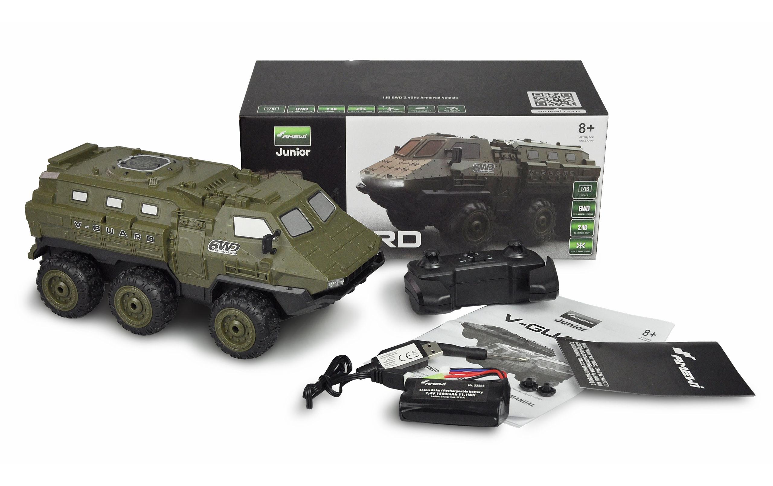 Amewi Panzerfahrzeug V-Guard 6WD, Olivgrün RTR, 1:16 Amewi Panzerfahrzeug V-Guard 6WD, Olivgrün RTR, 1:16
