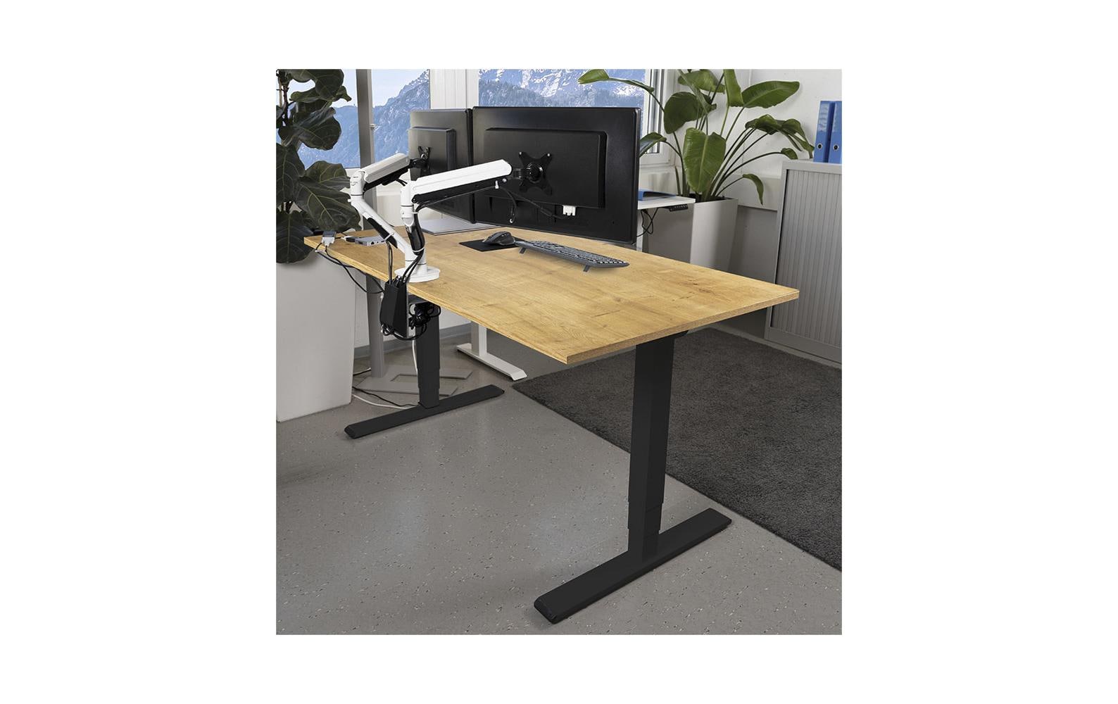 Contini höhenverstellbarer Bürotisch 1.4 x 0.8 m Eiche/Schwarz