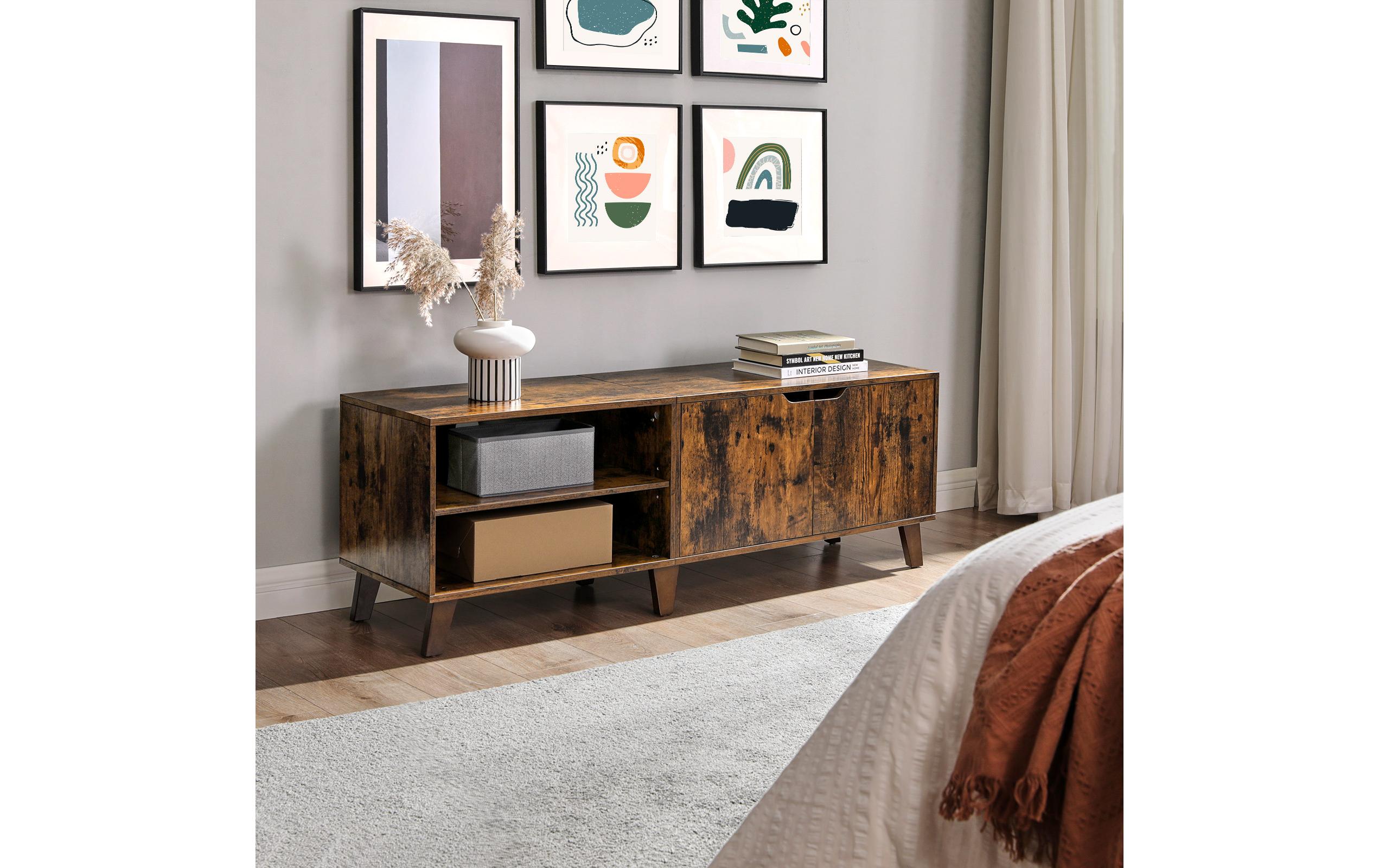 VASAGLE TV-Möbel mit 2 Ablagen 140 x 40 x 50 cm, Braun