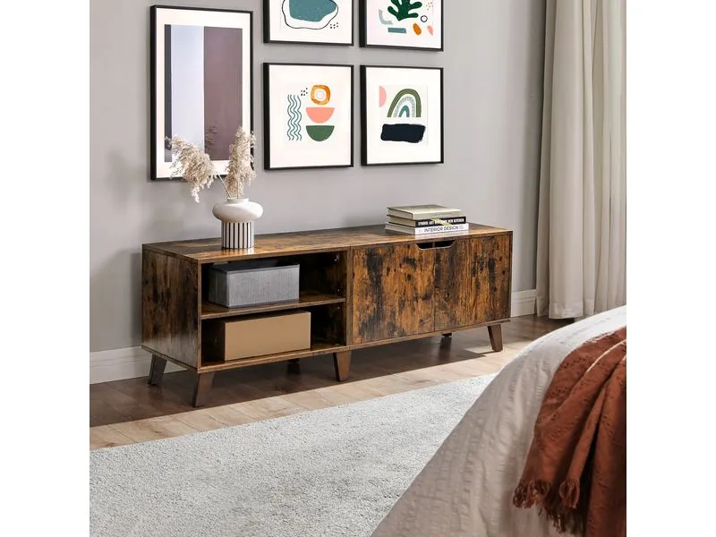 VASAGLE TV-Möbel mit 2 Ablagen 140 x 40 x 50 cm, Braun VASAGLE TV-Möbel mit 2 Ablagen 140 x 40 x 50 cm, Braun