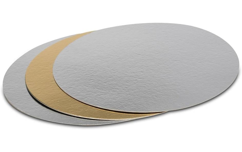 Patisse Tortenunterlage 3 Stück, Gold / Silber