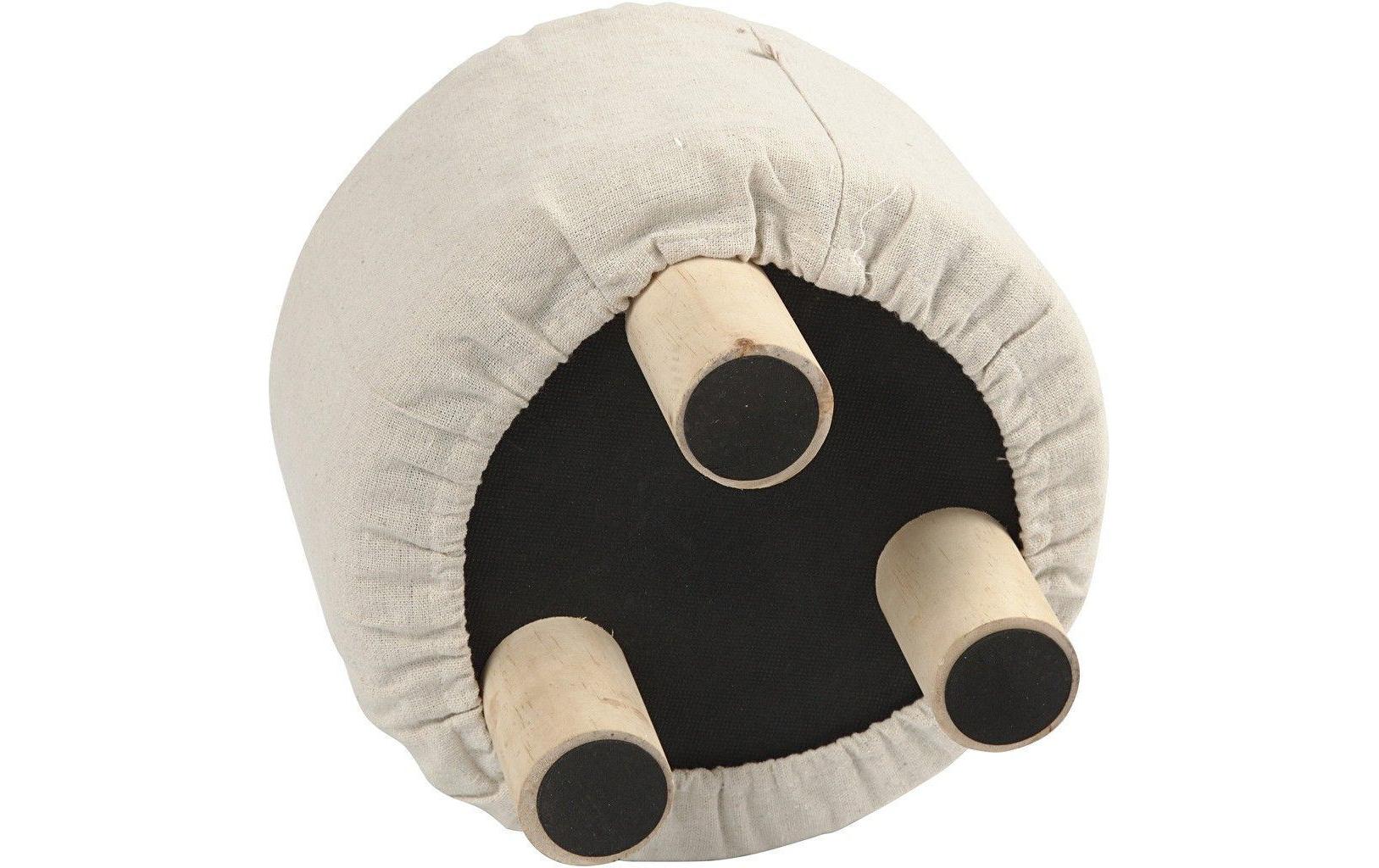 Creativ Company Hocker Holz/Textil, Weiss