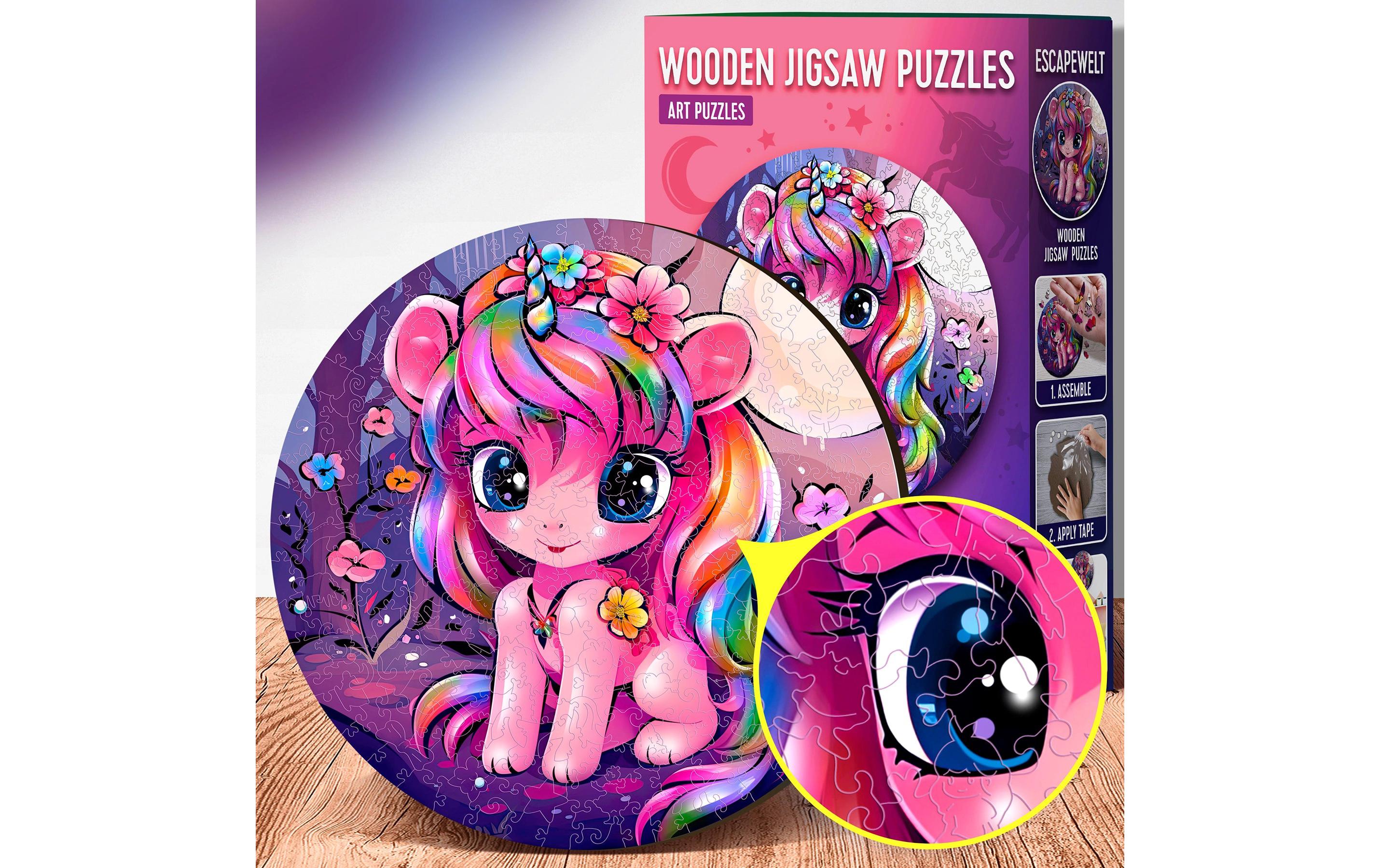 Escape Welt Holz-Puzzle Einhorn