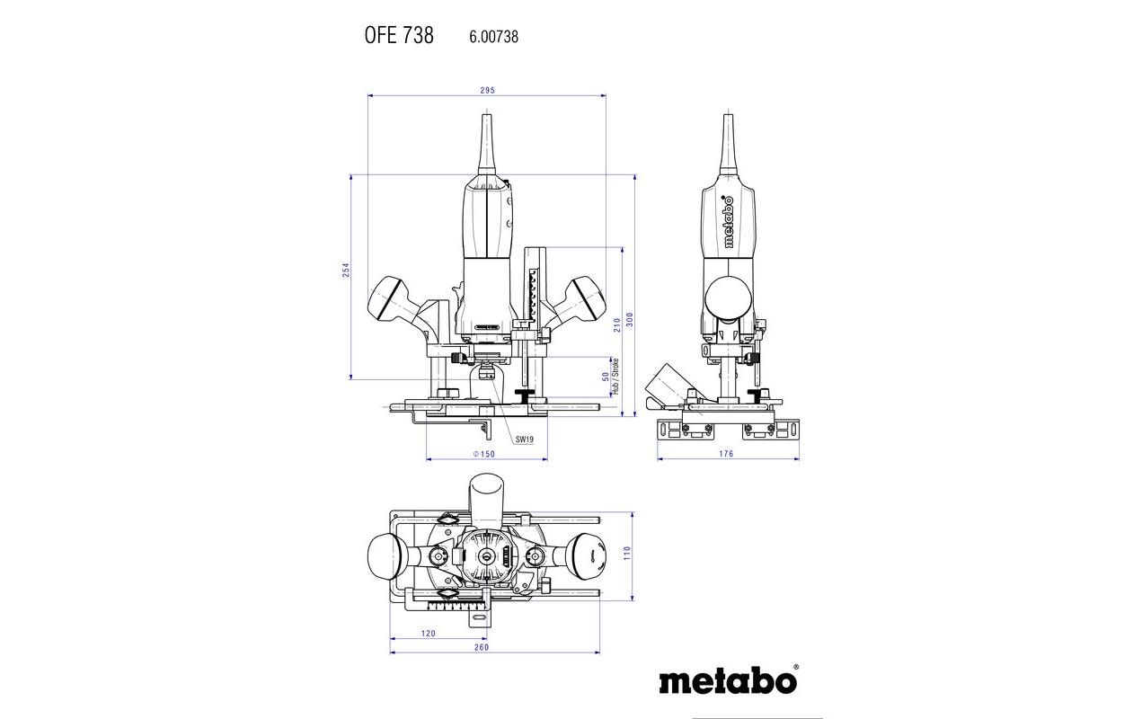 Metabo Oberfräse OFE 738 710 Watt, 13000-34000 / min