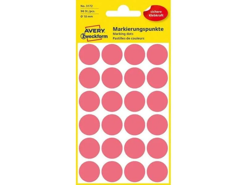 Avery Zweckform Klebepunkte 18 mm Neonrot Avery Zweckform Klebepunkte 18 mm Neonrot