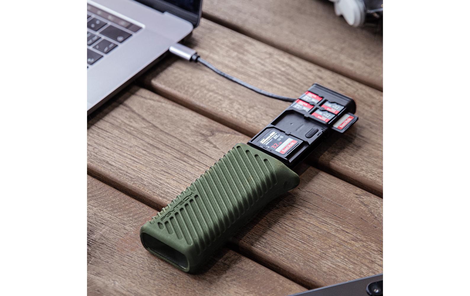 PGYTECH Card Reader Extern High-speed Card Reader Case Typ C Grün PGYTECH Card Reader Extern High-speed Card Reader Case Typ C Grün