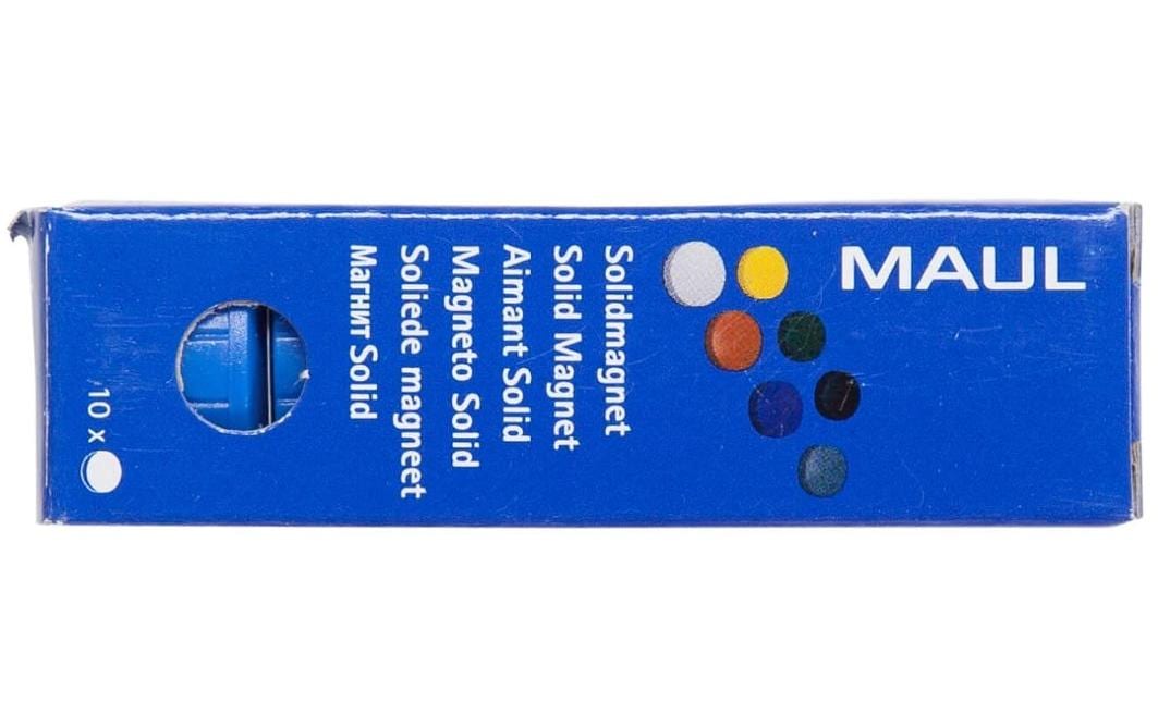 Maul Haftmagnet Solid Ø 24 mm, 600 g, Blau, 10 Stück