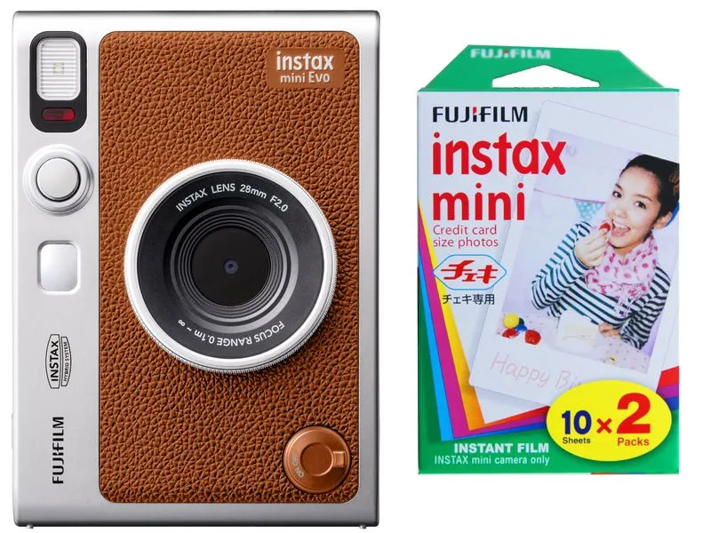 Fujifilm Fotokamera Instax Mini Evo KIT Braun Fujifilm Fotokamera Instax Mini Evo KIT Braun