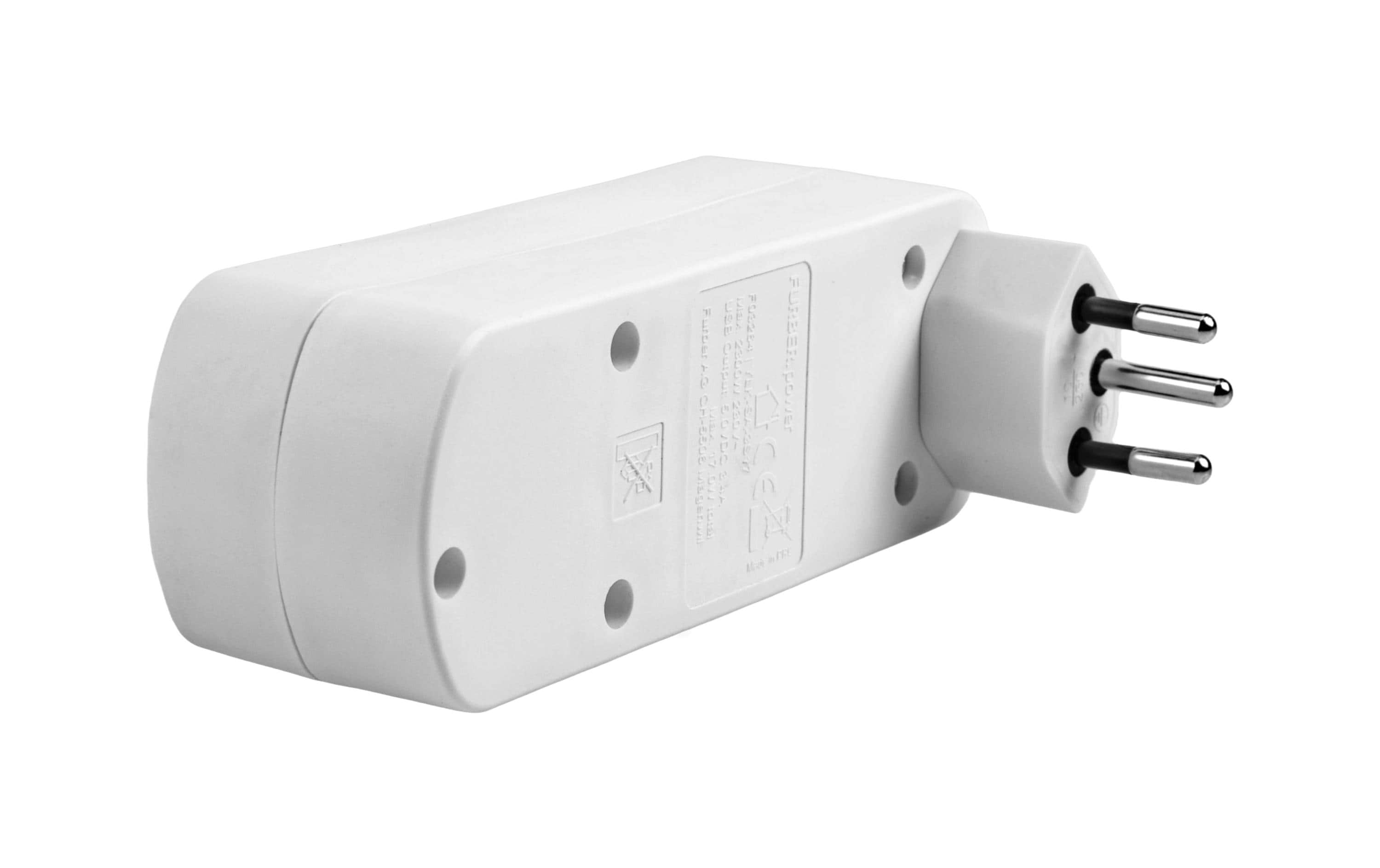 FURBER.power Mehrfachstecker Flexo 3 x T13, USB-A, USB-C, drehbar